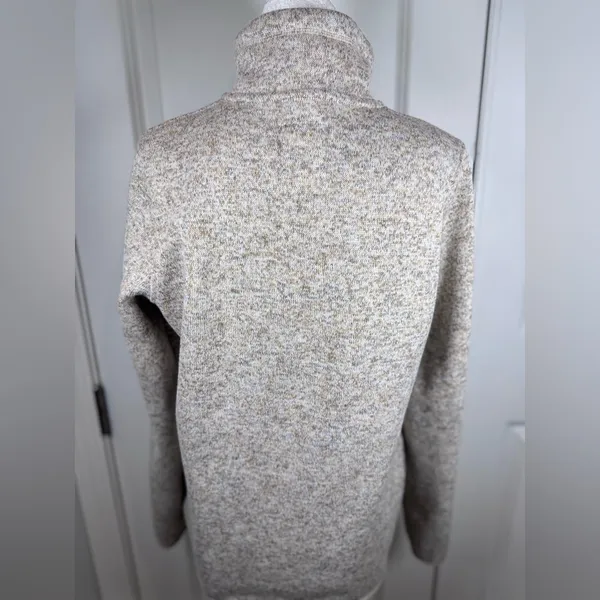 Thread & Supply Fleece Quarter Zip Pullover S Beige Neutral Cozy Chic Capsule - Image 2