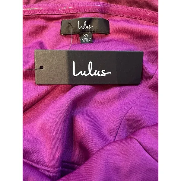 Lulus Showing Off A Little Magenta Asymmetrical Tulip Midi Dress XS Formal NWT - Image 11