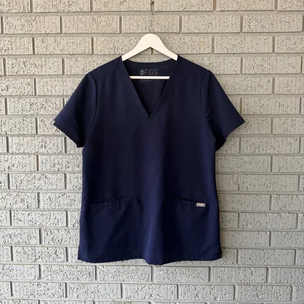 Figs Casma Three-Pocket Scrub Top Navy Blue Size Medium - Image 3