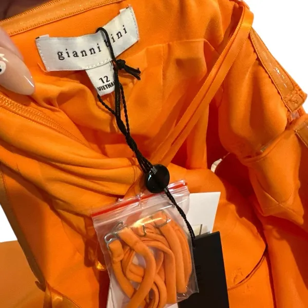 Gianni Bini Elegant Orange Strapless Dress - Image 12