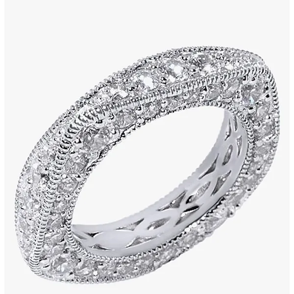 Women's‎ Gold-Plated-925 Eternity Simulated Diamond Engagement Band Ring … - Image 3