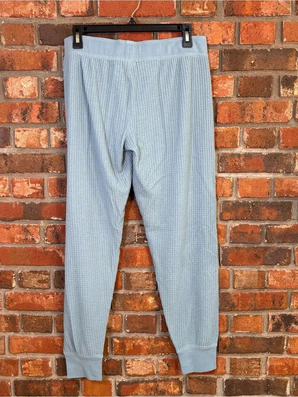 P.J. Salvage womens waffle knit thermal jogger pants blue M - Image 3