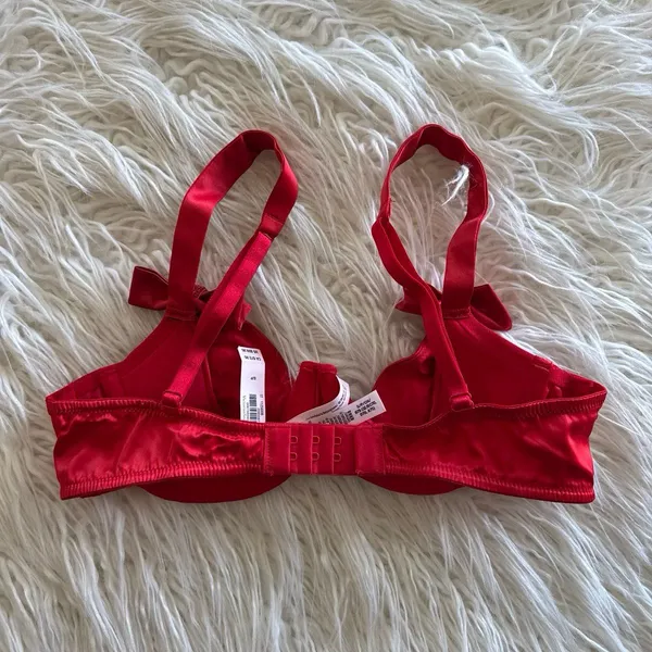 Victoria’s Secret Dream Angels Twinkle Bows Satin Bra Bright Vermillion Small - Image 8