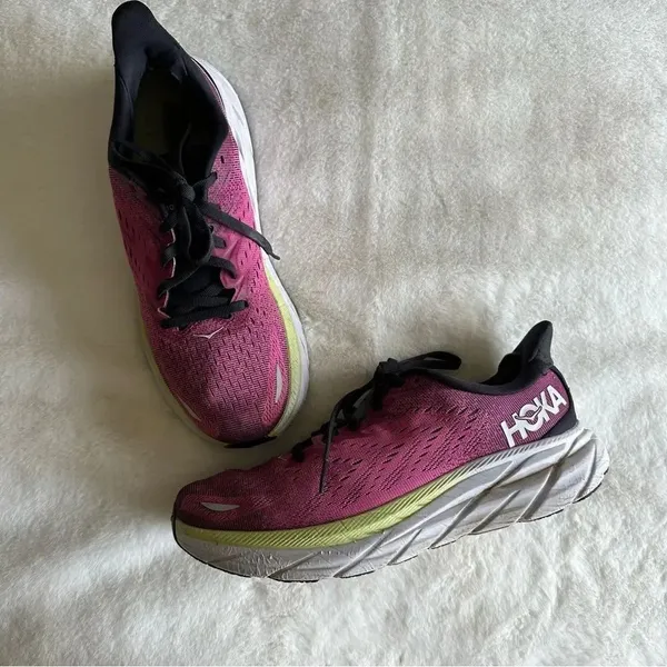 Hoka One One Clifton 8 Ibis Rose Pink Women's Size 9B - Image 2