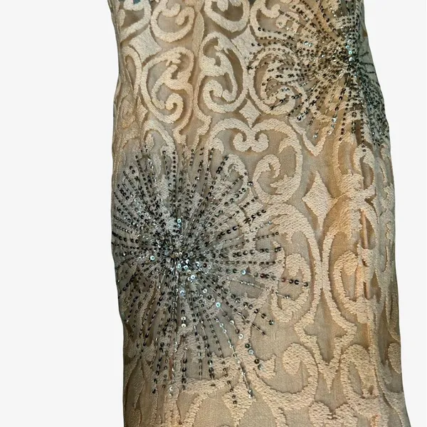 Free People Ivory Mini Lace North Star Sparkly Sequin Dress.Size M - Image 7