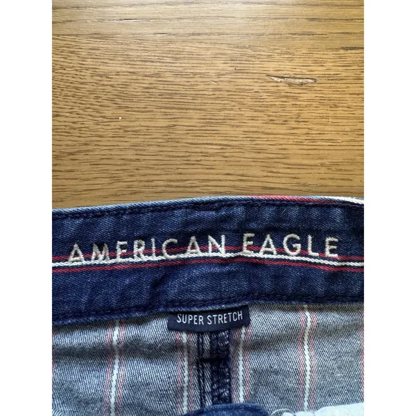 American Eagle Women Size‎ 6 Mid Rise Pinstripe Mini Jean Skirt Super Stretch - Image 3