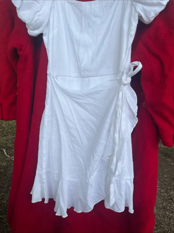 Trixxi White Puff Sleeve Casual Girls Dress - Image 3