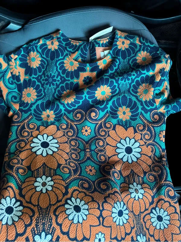 Maeve Teal & Orange Floral Maxi Dress - Image 3