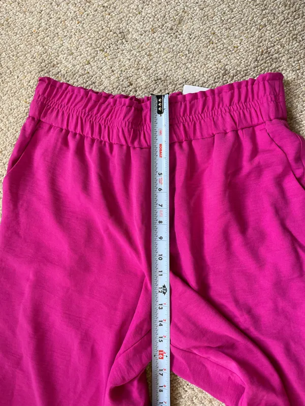 NWT Nine West Pink High Rise wide leg lined pant size large - Image 4