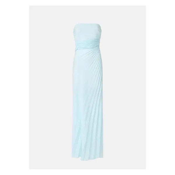 A.L.C. Frank Layla Gown Cascade Light Blue Pleated Satin Maxi Dress Size 8 - Image 9