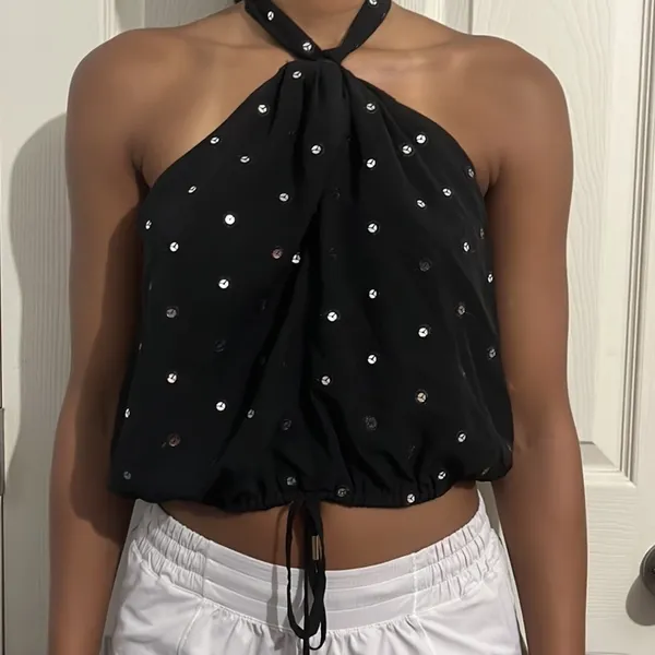 House if Harlow 1960 X Revolve Sequin Halter Top Size M - Image 2
