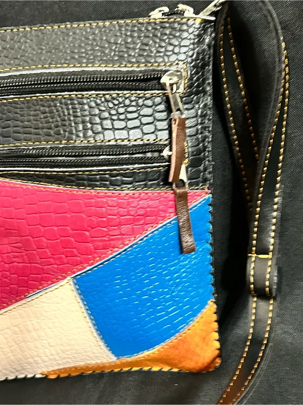 Vintage Multicolor Small Crossbody Purse Shoulder Bag - Image 5