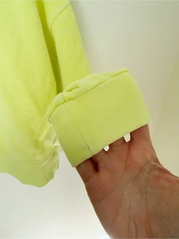 Lululemon Neon Yellow Cropped Sweatshirt Sz 4 - Image 5