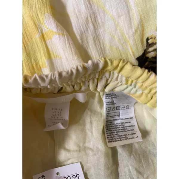 H&M Yellow Floral Elastic Waist Maxi Skirt Size XS NWT - Image 6