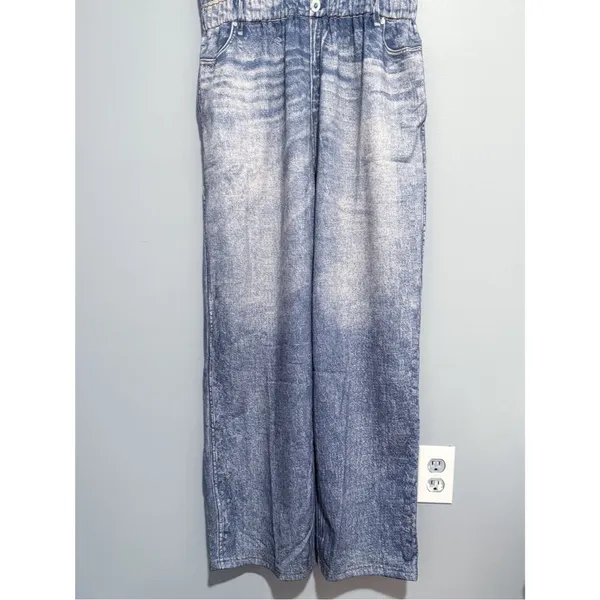 NWT Oddi Acid Washed Chambray Denim Jumpsuits Size Medium Casual - Image 9