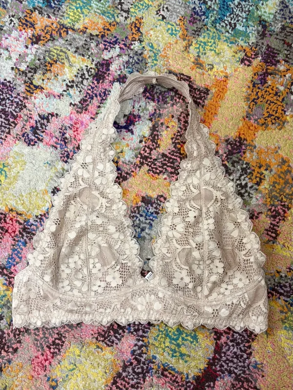 Free People Galloon Lace Halter Bralette Size Medium - Image 4