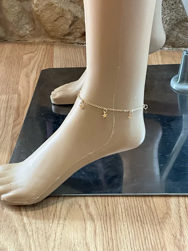 Gold Star Charm Anklet - Image 2