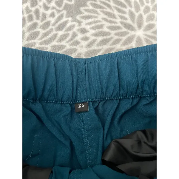 Teal Blue Jogger‎ Scrub Pants sz XS High Waisted Cargo Pocket Pull On Athleisure - Image 3