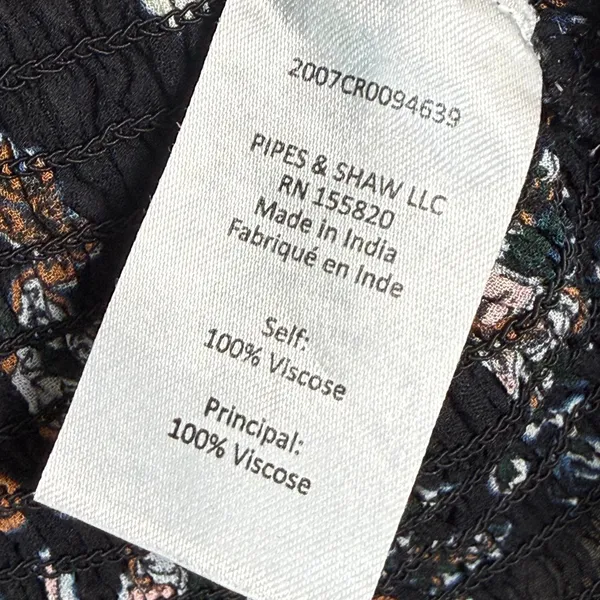 Veronica Beard Smocked Floral Blouse Black Pink Long Sleeve Top Size 4 - Image 5