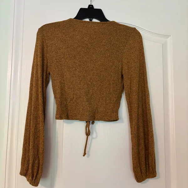 Altar'd State Gold Synched Crop Sweater - Image 2