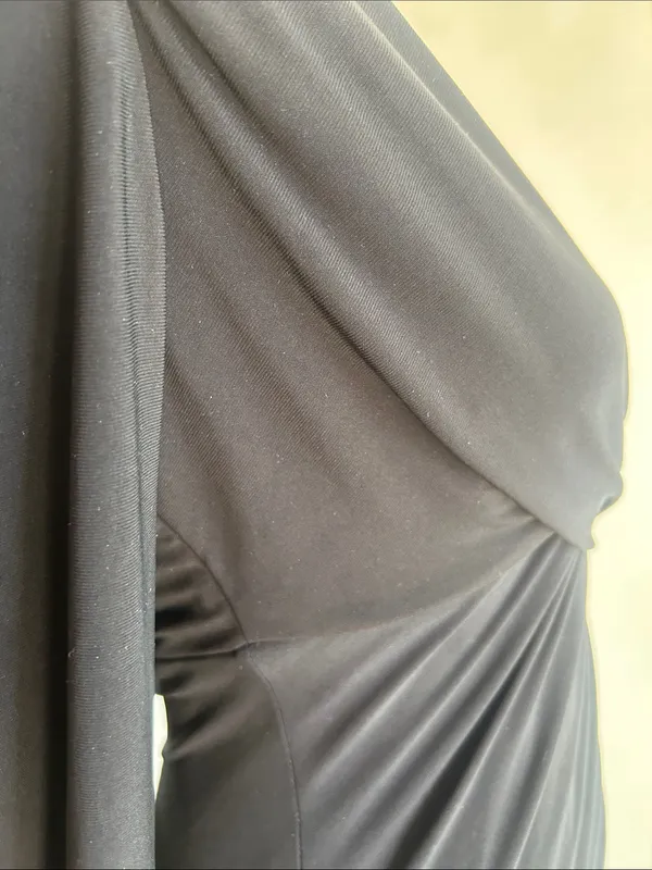 Lauren Ralph Lauren Faux Wrap V-Neck Black Dress Size 4 - Image 16