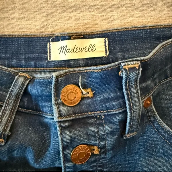 Madewell High Rise Button Fly Skinny Crop Jeans Dark Wash 28 - Image 3