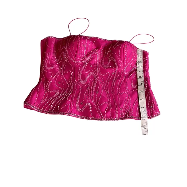 Scala Fuchsia Beaded Top & Taffeta Skirt Formal Dress‎ Set Party Prom - Image 8