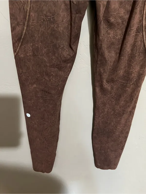 Lululemon‎ Fast & Free II 25" Nulux Ice Dye Brown High Rise Pocket Leggings - Image 7