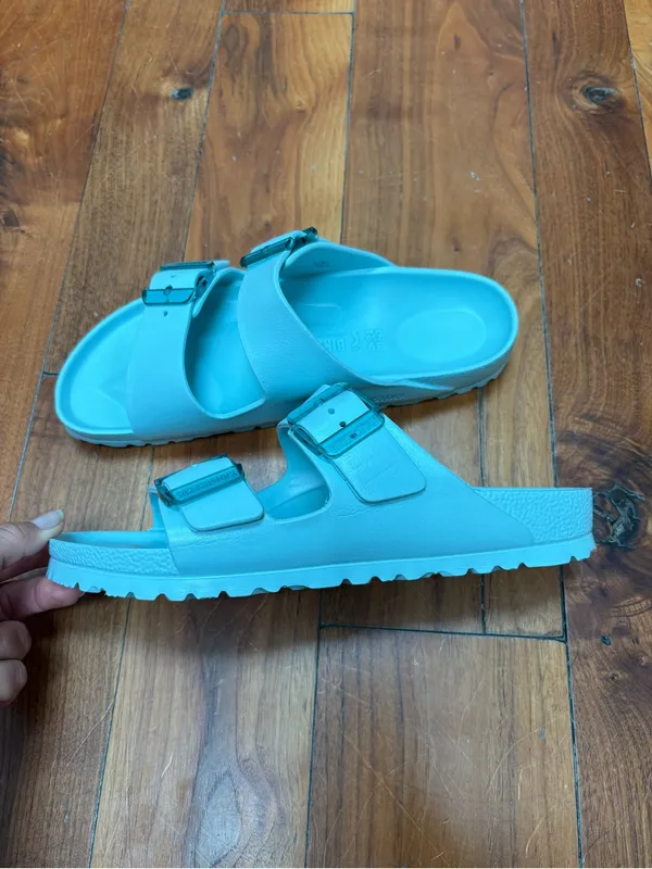 Birkenstock Women's Arizona Stealth Buckle EVA Sandals in Surf Green 39 - Image 7