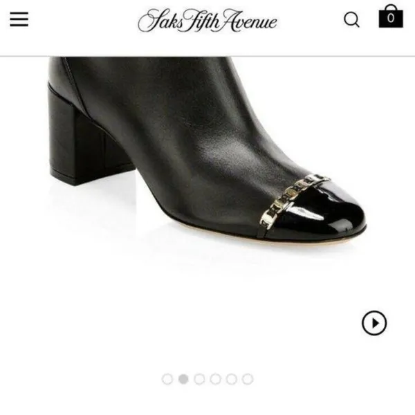 Msrp$730 SALVATORE FERRAGAMO Booties W/ Gold signa - Image 12