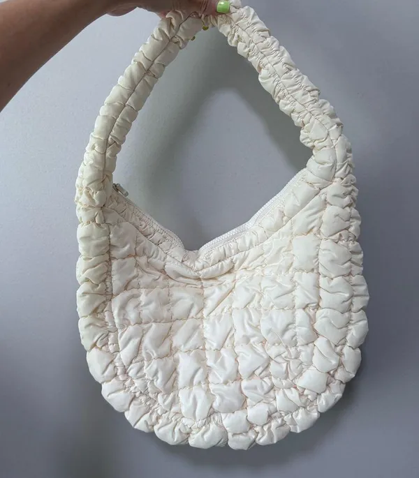 Ariana Grande Fragrances Cream Puffy Puffer Quilted Purse Bag Ulta - Image 3