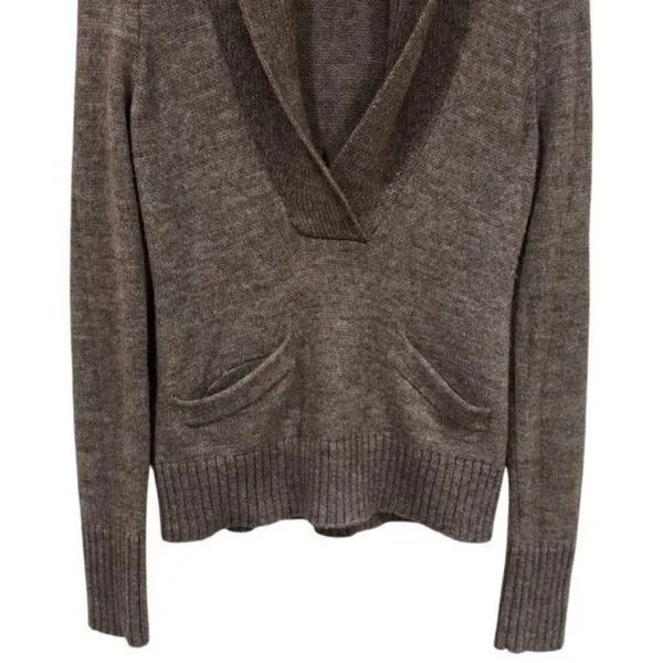 J. Crew Alpaca Blend Plunge V-Neck Long Sleeve Sweater Capsule Cozy Cabincore‎ S - Image 4