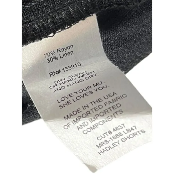 Show Me‎ Your Mumu Women's L Hadley High Rise Linen Shorts Black Coastal Casual - Image 5
