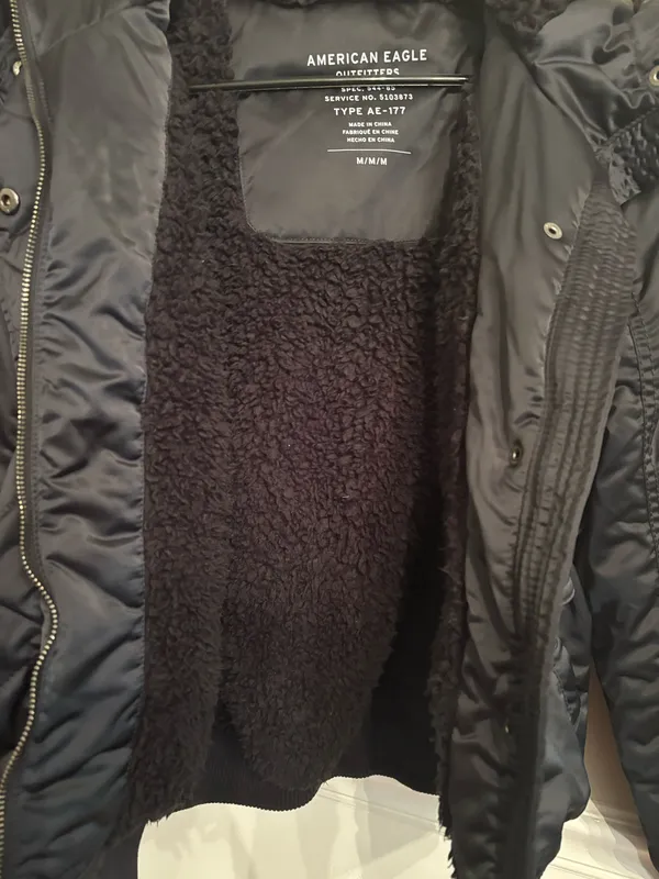 American Eagle Outfitters Black Bomber Jacket - Image 6
