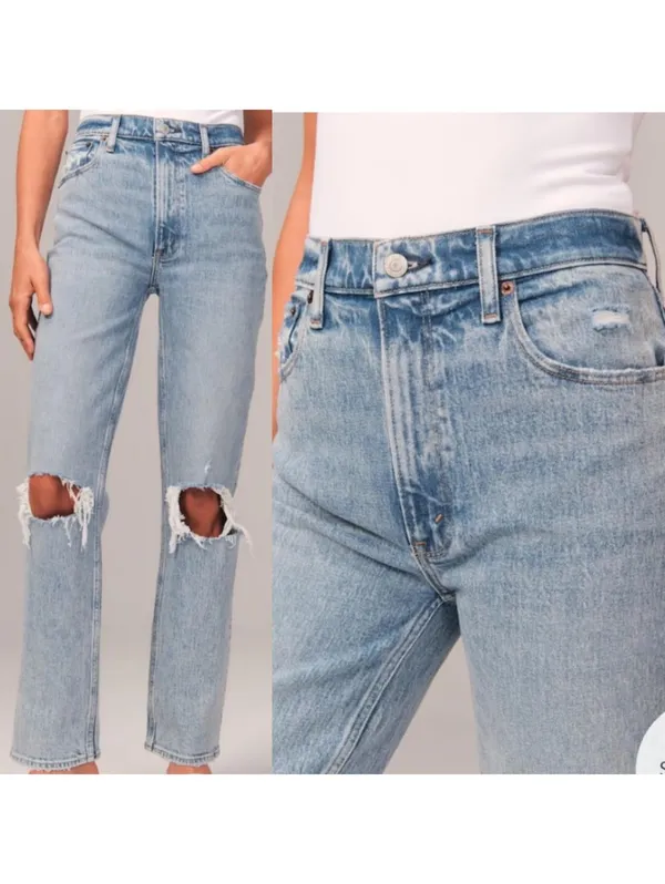 Abercrombie & Fitch The 90’s Straight Ultra High Rise Curve Jeans Women’s 26/2S - Image 14