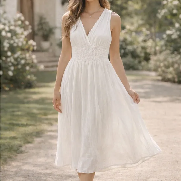 Maeve by Anthropologie‎ White Gauze Dress – Size Small - Image 11