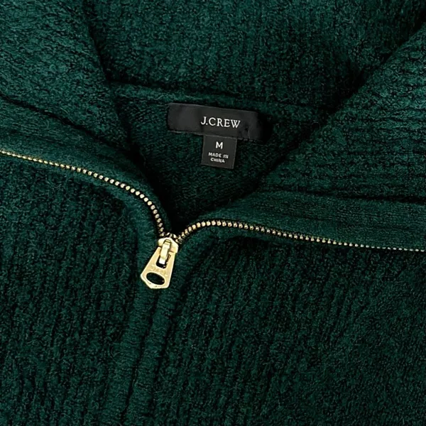 J. CREW Relaxed Half Zip Stretch Sweater Merino Wool Alpaca Dark Spruce Green M‎ - Image 9