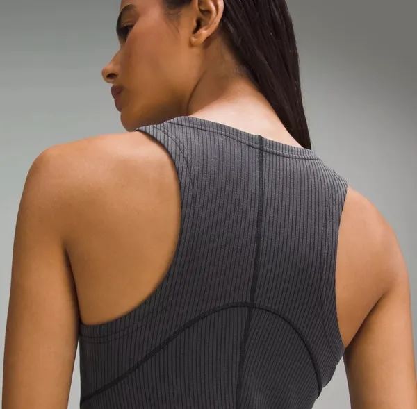 Lululemon Ribbed Softstreme Slim Dress Fit Tank Dress Black - Image 2