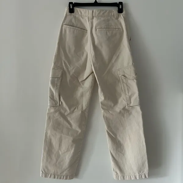 Aritzia TNA Troop Cream Ivory Cargo Utility Straight Leg Pants Size 2 - Image 5
