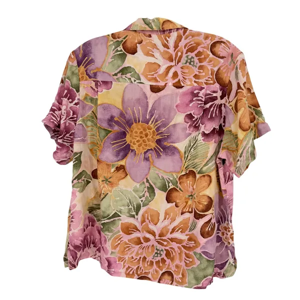Jams World Tropical Hawaiian Shirt Women M Pink Vintage Y2K Retro Beach Coastal - Image 6