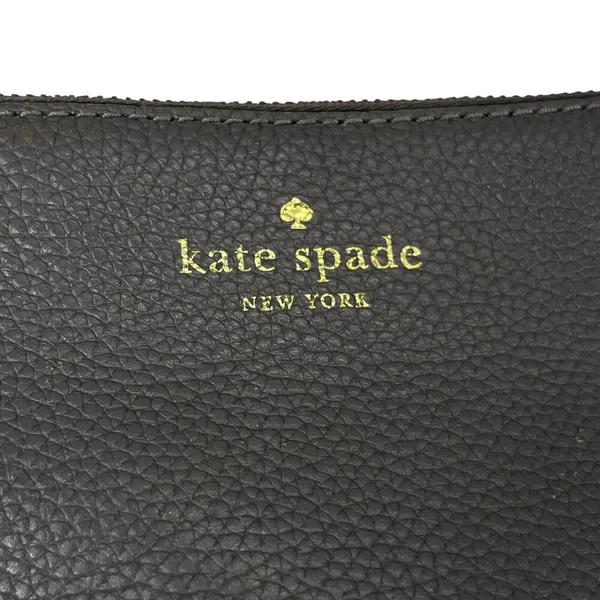 Kate Spade Leila Triple Gusset Gray Leather Crossbody Purse - Image 11