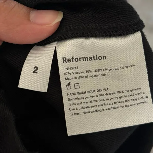 Reformation Black Straight Leg Pants Size 2 XS - Image 4