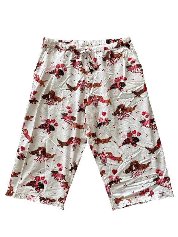 NWT Printfresh Ruffle Cropped Pants in Dachshund Date Size XL - Image 3