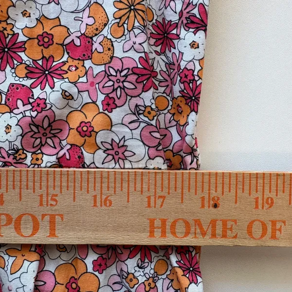 ModCloth Midi Dress Womens S Pink Orange Floral Tiered Cotton Puff Sleeve Pocket - Image 9