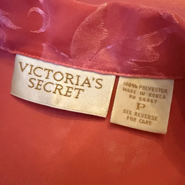 Vintage Victoria's Secret 80s Gold Label Button Satin Pajama Sleep Shirt Petite‎ - Image 7