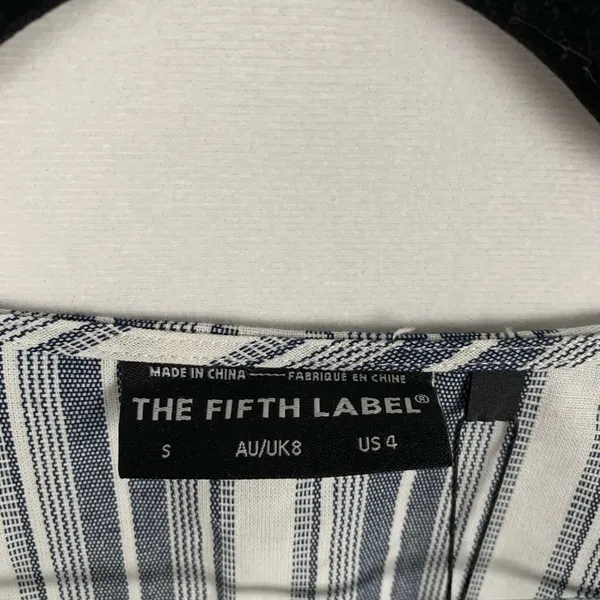 The Fifth Label Guide Stripe Top Tie Front‎ Blouse Blue White NWT S - Image 7