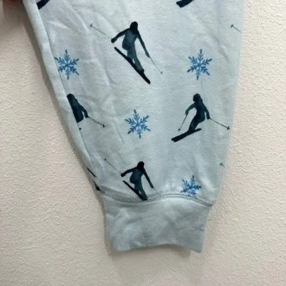 PJ Salvage Women's M‎ Lounge Pajama Pants Blue Skiing Snowflake Sleepwear - Image 6