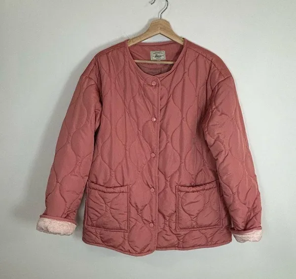 G.H. Bass pink quilted jacket size large - Image 2