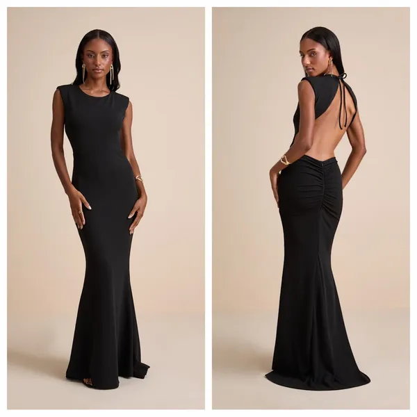 Lulu's Captivating Perfection Black Backless Sleeveless Maxi Dress - Image 2