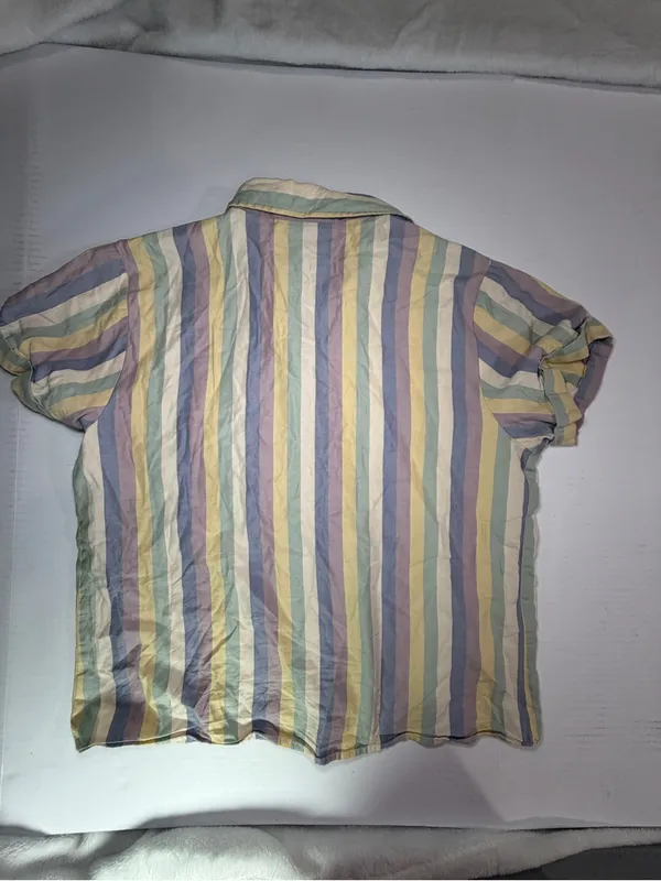 Universal Thread Pastel Striped Short-Sleeve Button-Down Shirt - Image 6